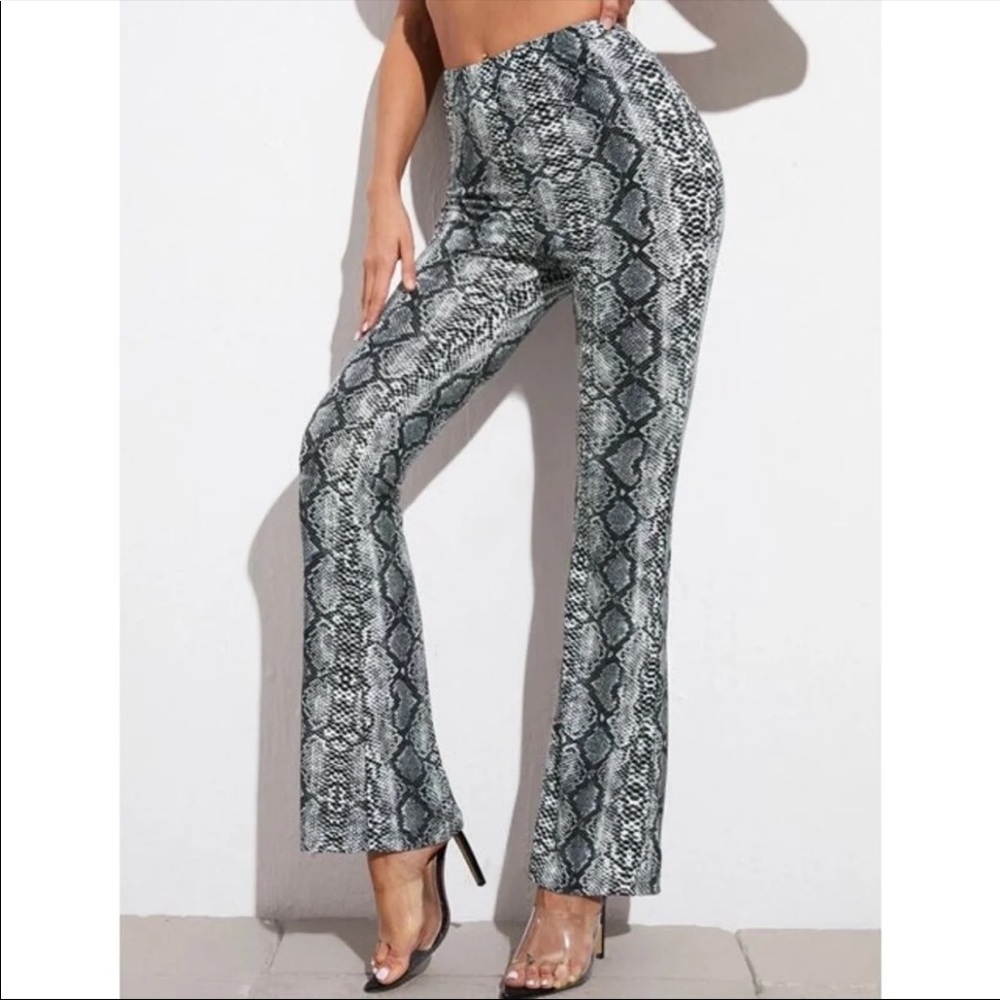 Snakeskin Flare Pants